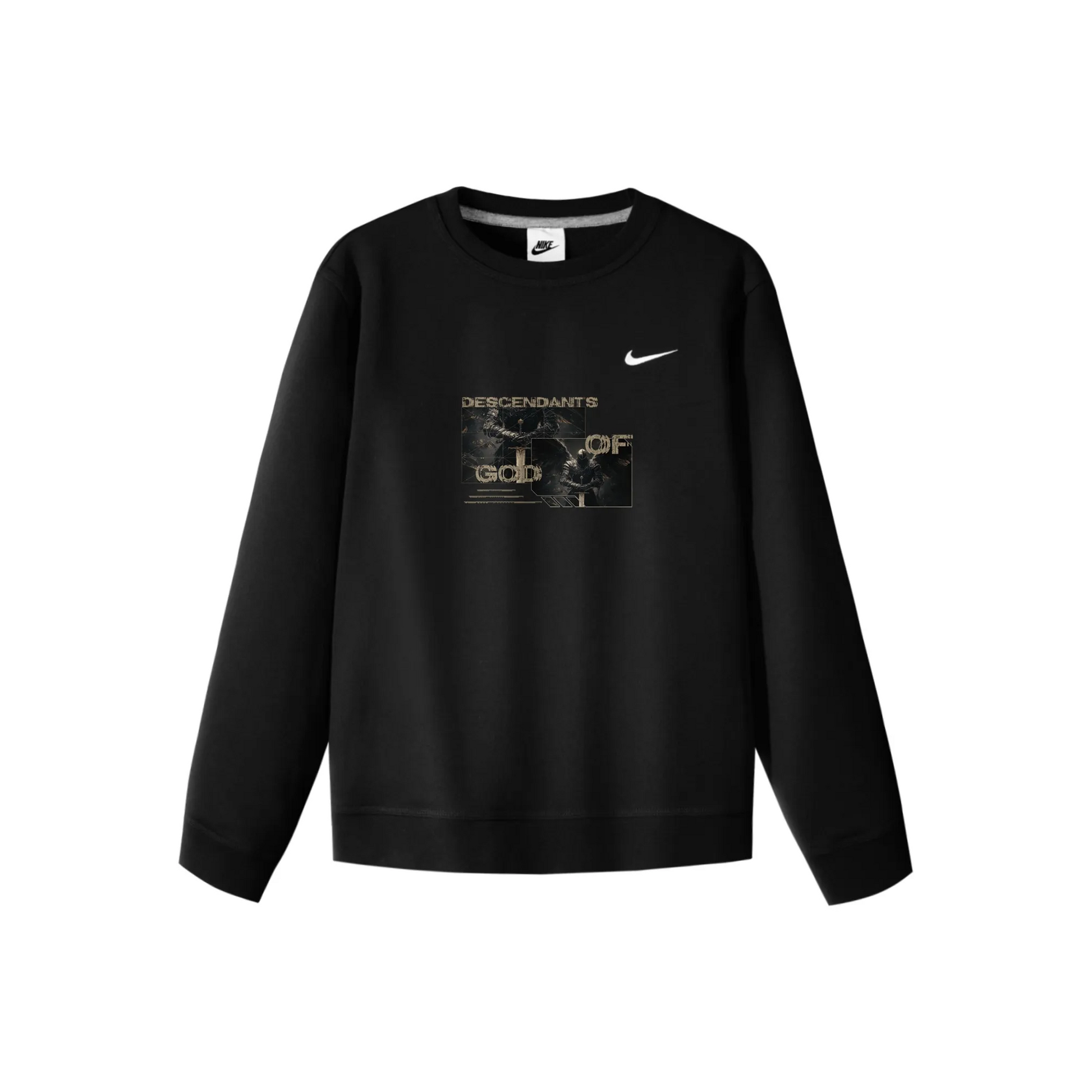 Custom Nike Sweatshirt Black Descendants of God Print