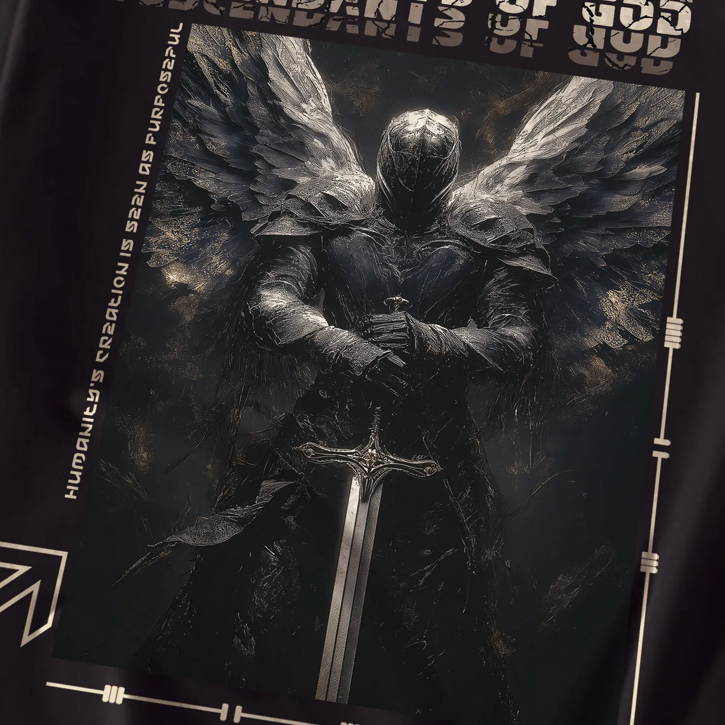 Custom Nike Sweatshirt Black Fantasy Theme With Knight Graphic