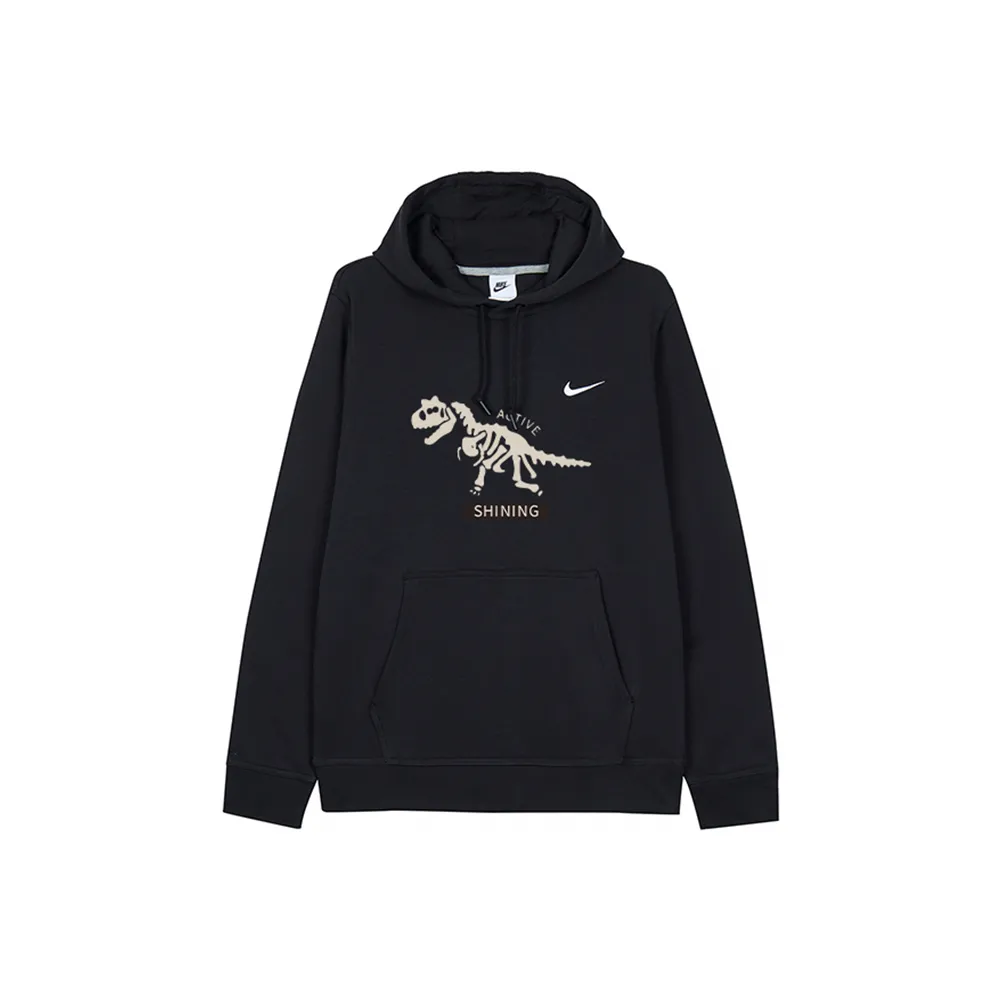 Custom Nike Sweatshirt Black White Dinosaur Skeleton