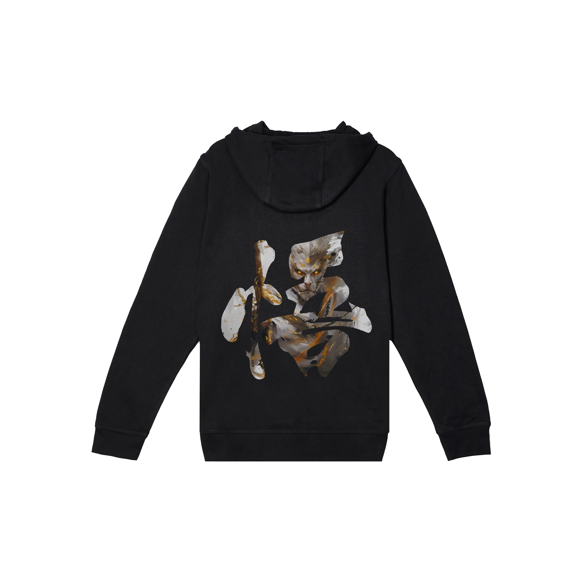 Custom Nike Sweatshirt Black With Abstract Pattern And Gold Swoosh