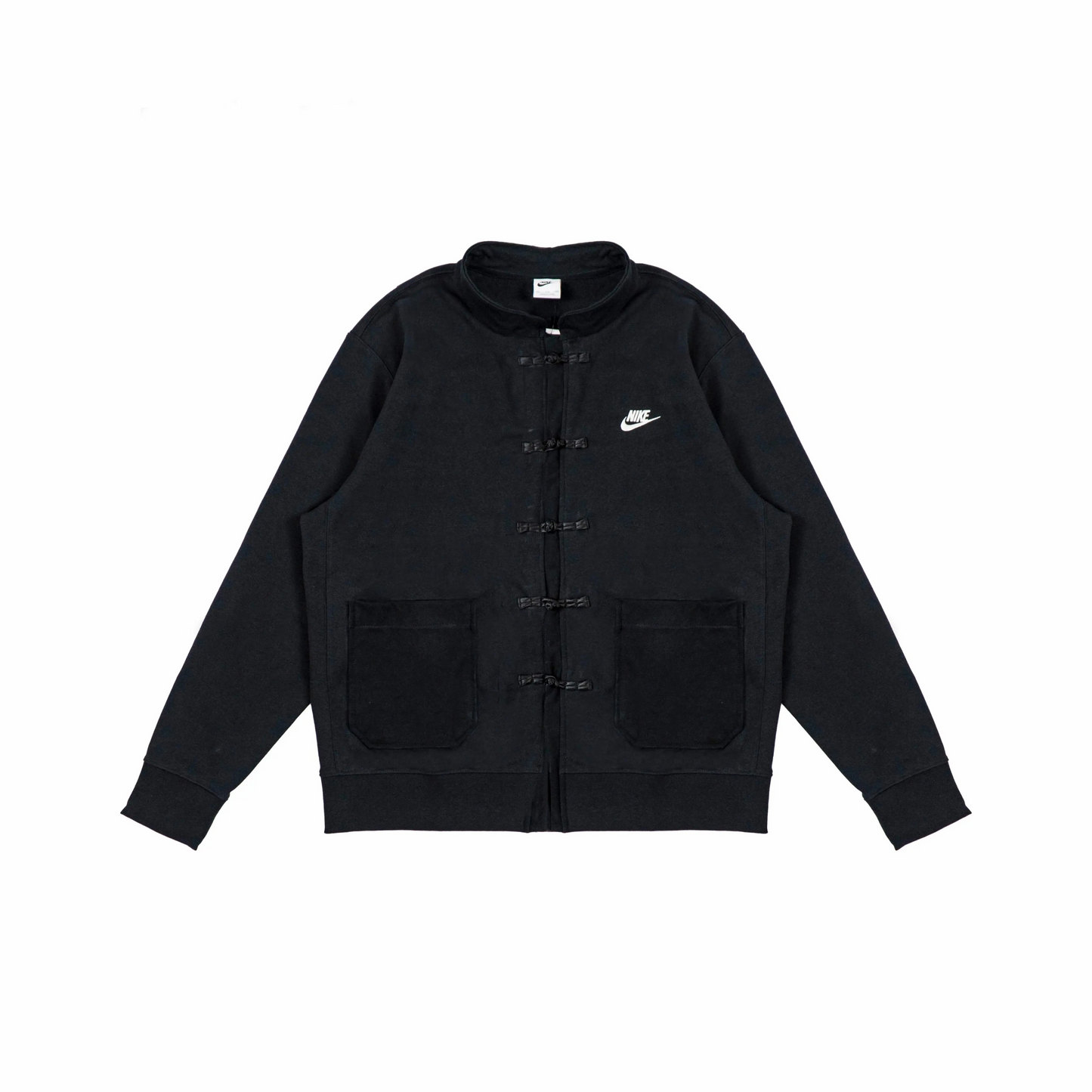 Custom Nike Sweatshirt Black With Chinese Knot Buttons