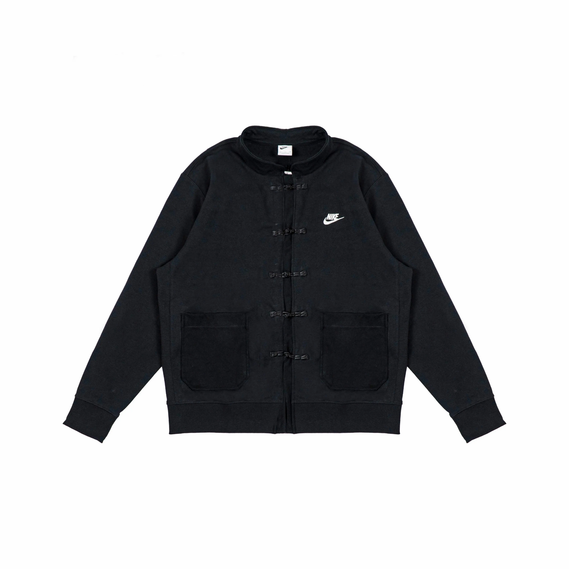 Custom Nike Sweatshirt Black With Chinese Knot Buttons
