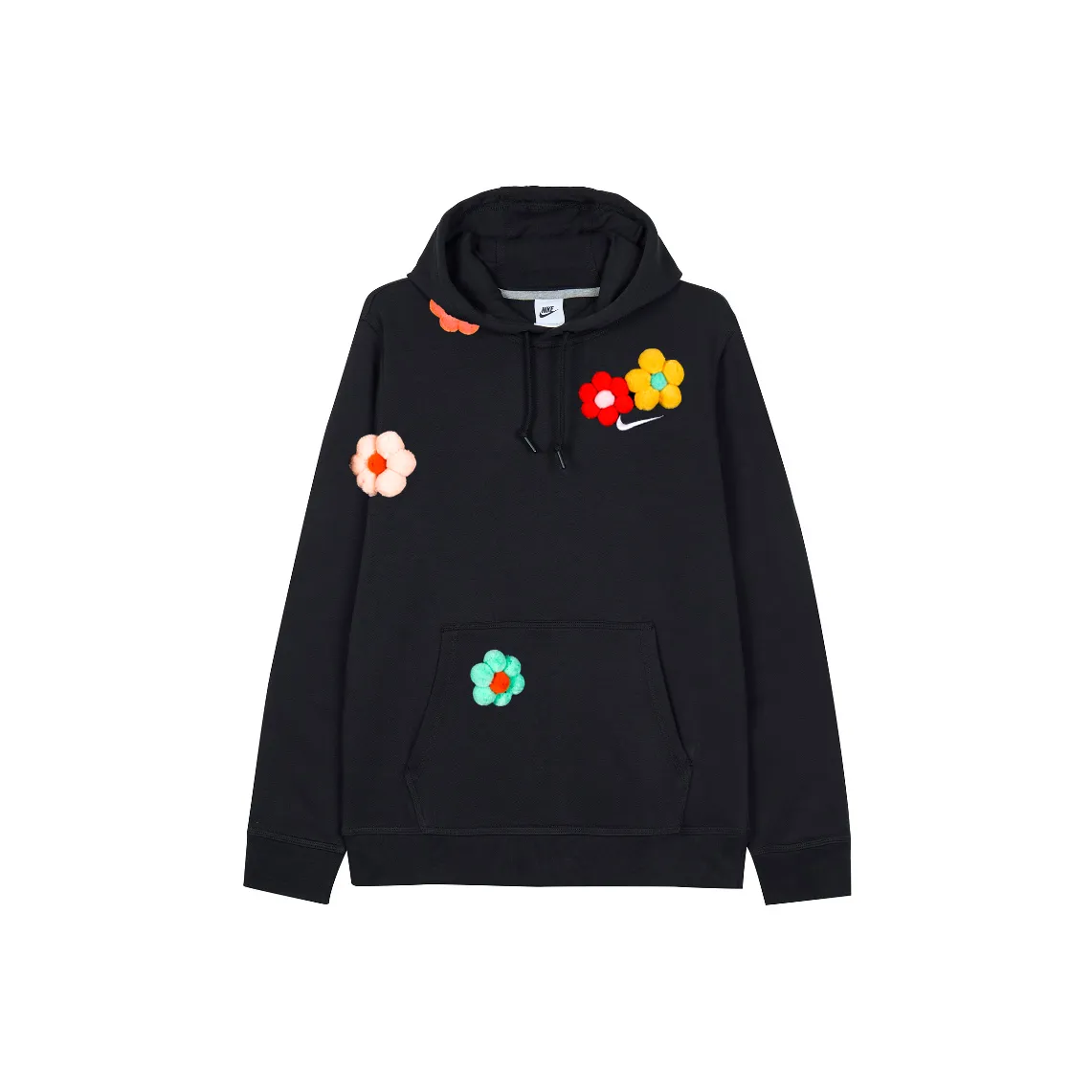Custom Nike Sweatshirt Black With Colorful Flower Patches