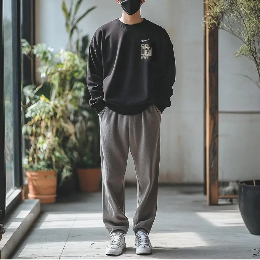 Custom Nike Sweatshirt Black With Fantasy World Quote And Triangle Logo