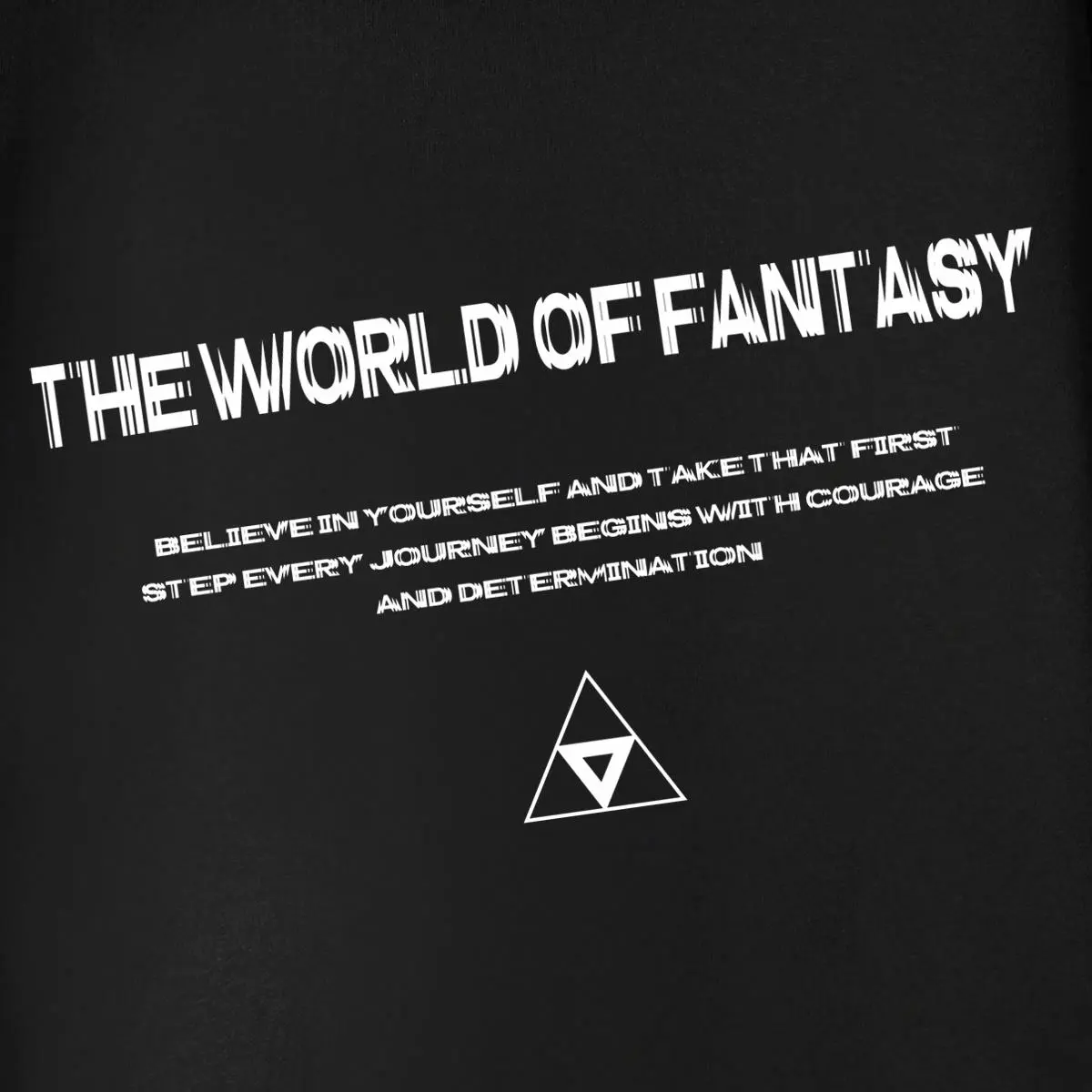 Custom Nike Sweatshirt Black With Fantasy World Quote And Triangle Logo