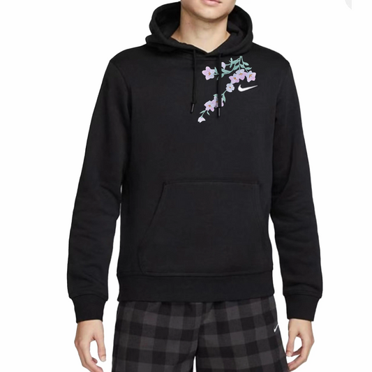 Custom Nike Sweatshirt Black With Floral Pattern