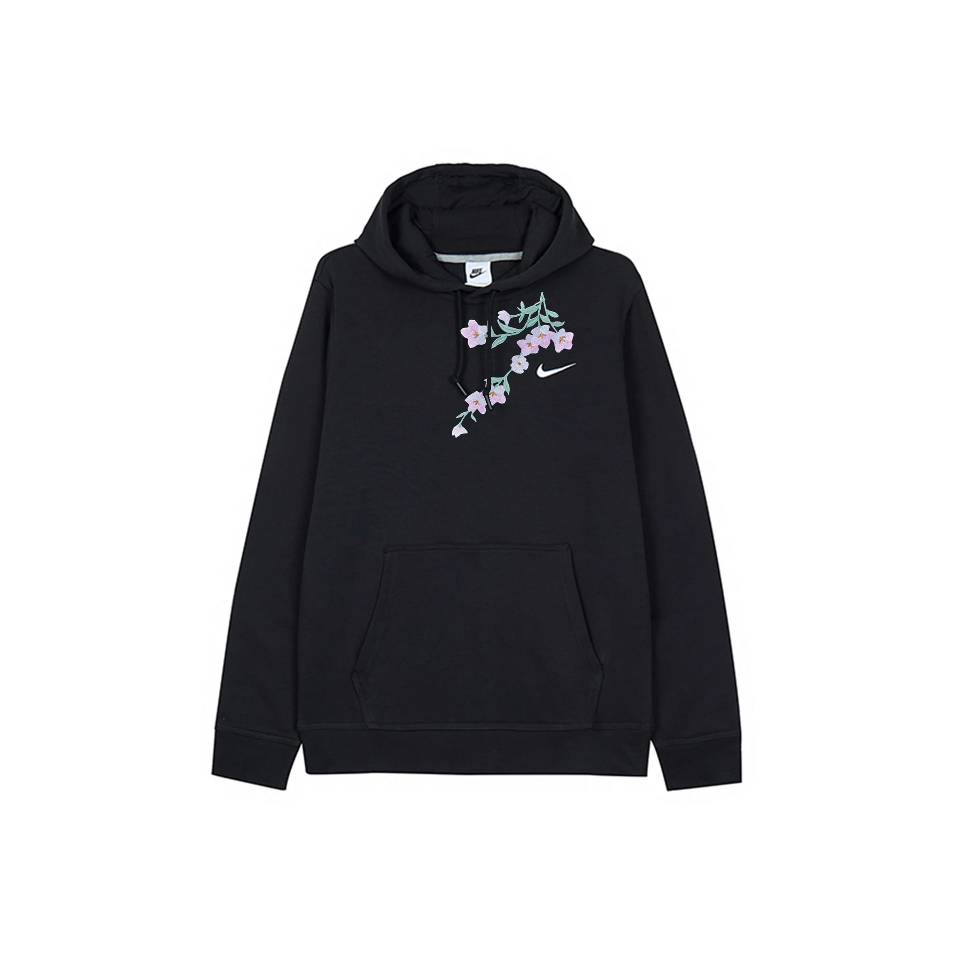 Custom Nike Sweatshirt Black With Floral Pattern