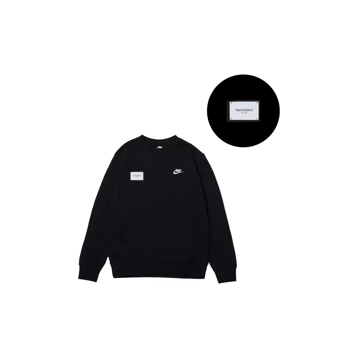 Custom Nike Sweatshirt Black With Logo Patch