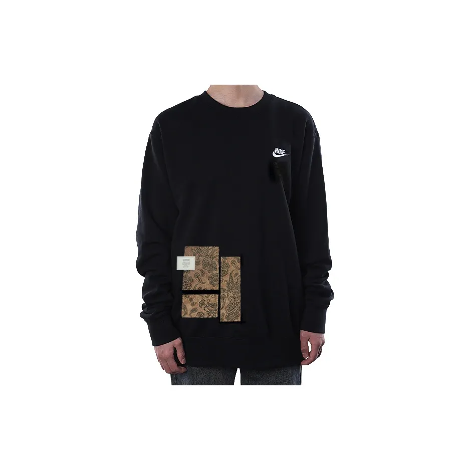 Custom Nike Sweatshirt Black With Paisley Patches