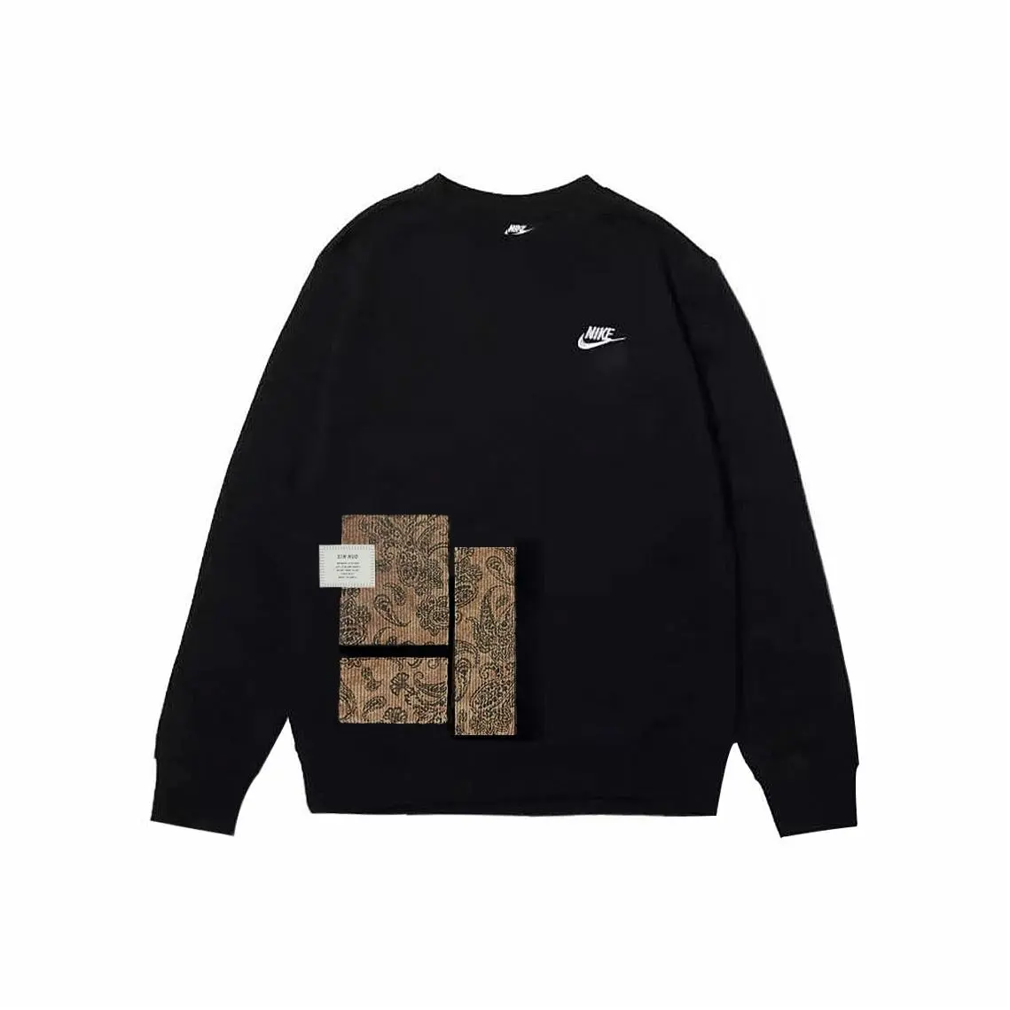 Custom Nike Sweatshirt Black With Paisley Patches