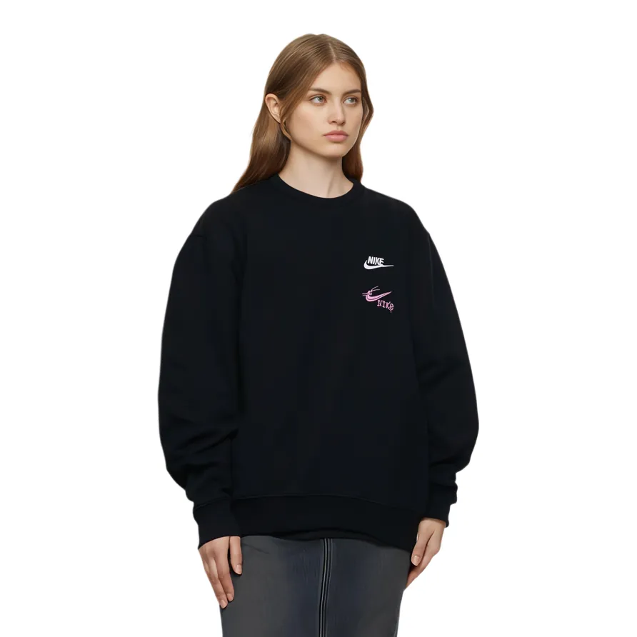 Custom Nike Sweatshirt Black With Pink Dragon Logo