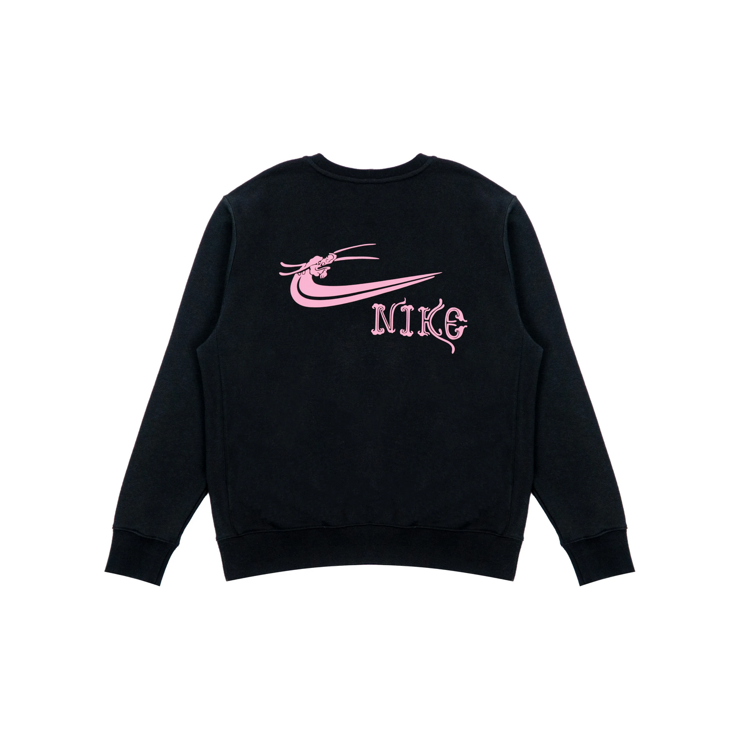 Custom Nike Sweatshirt Black With Pink Dragon Logo