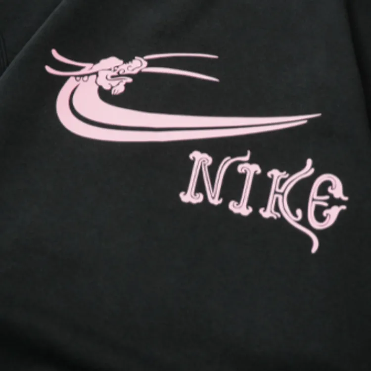 Custom Nike Sweatshirt Black With Pink Dragon Logo