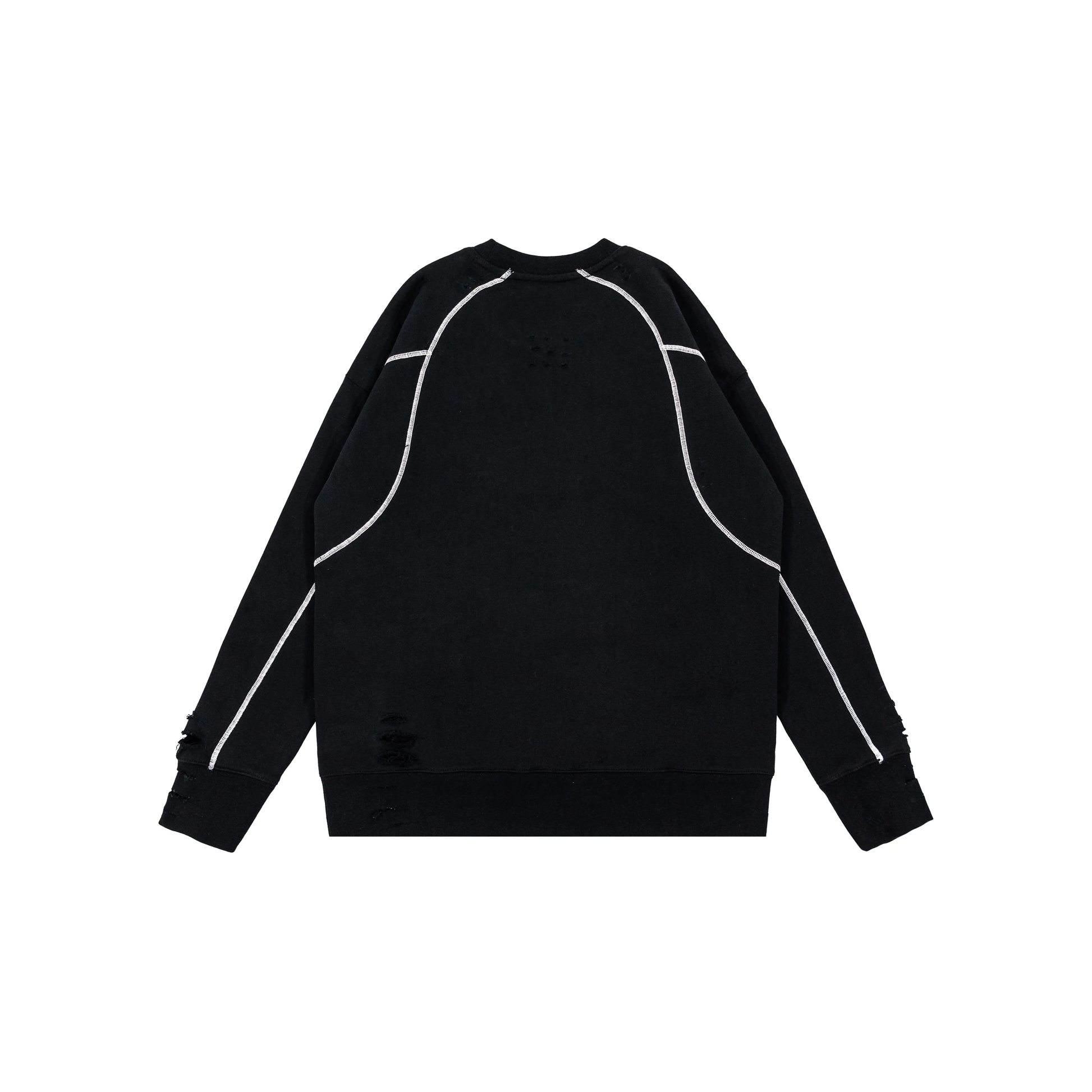 Custom Nike Sweatshirt Black With White Lines And Rips