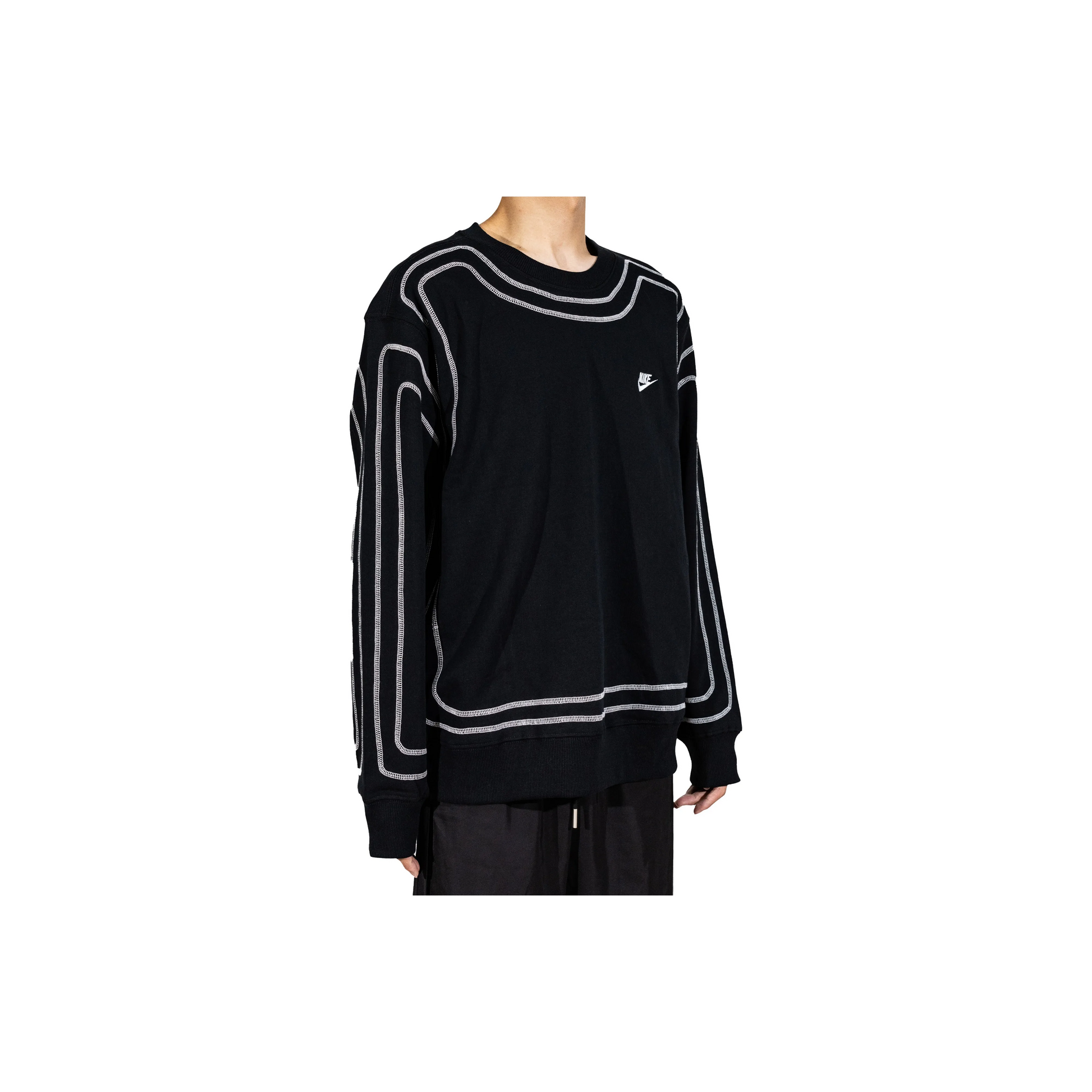 Custom Nike Sweatshirt Black With White Outline Design