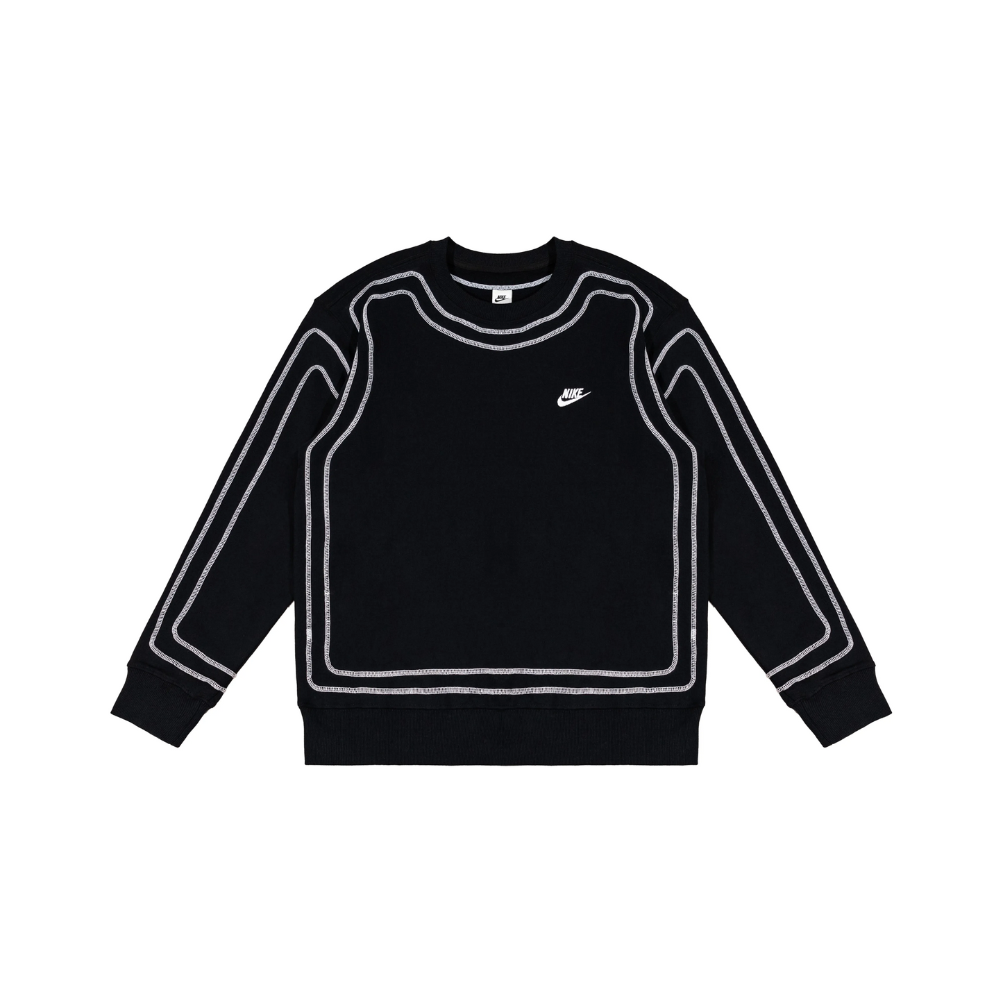 Custom Nike Sweatshirt Black With White Outline Design