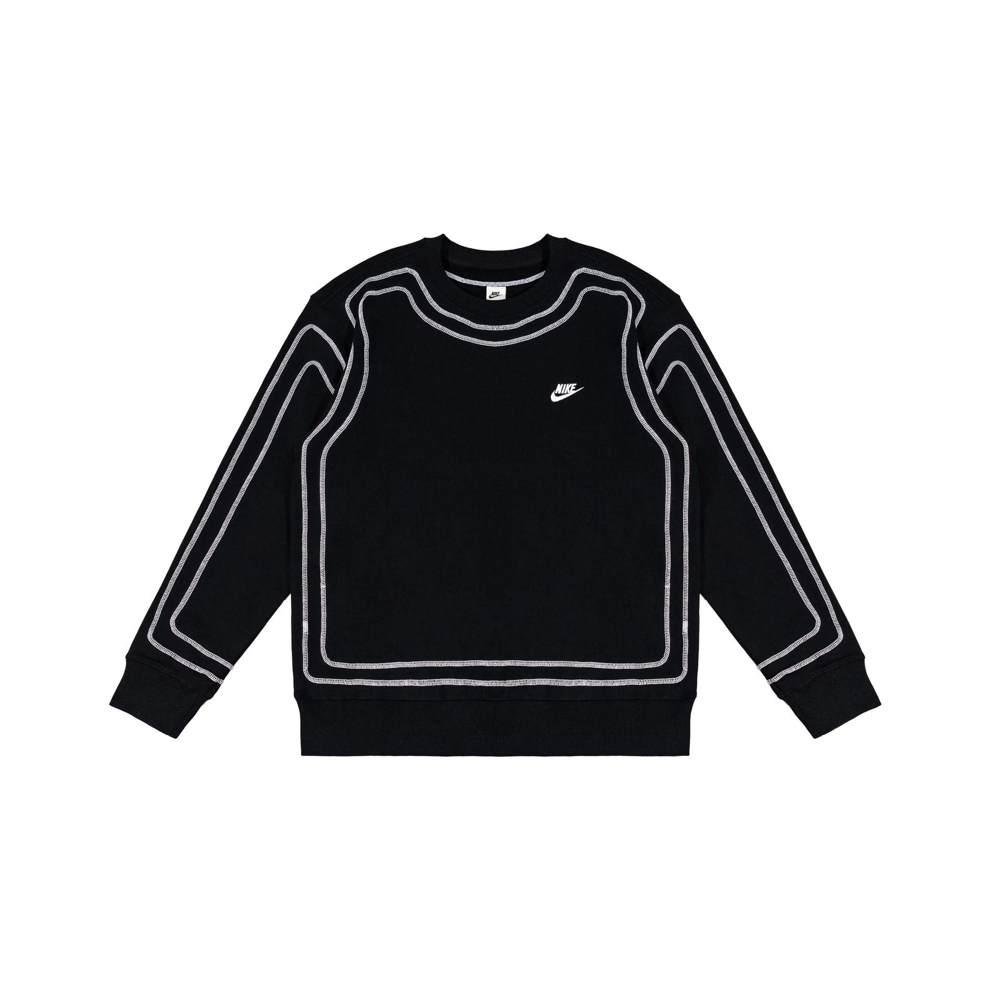 Custom Nike Sweatshirt Black With White Outline Design