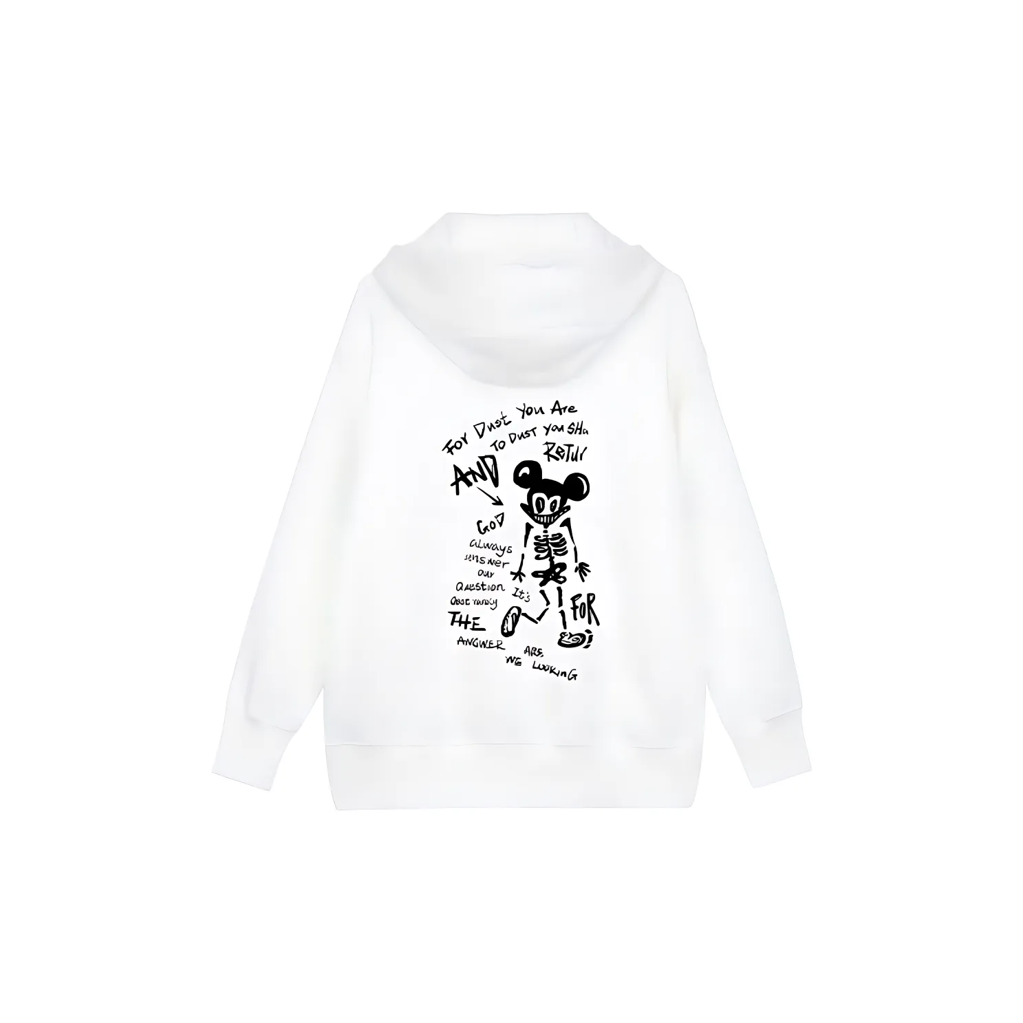 Custom Nike Sweatshirt White With Black Sketchy Patterns