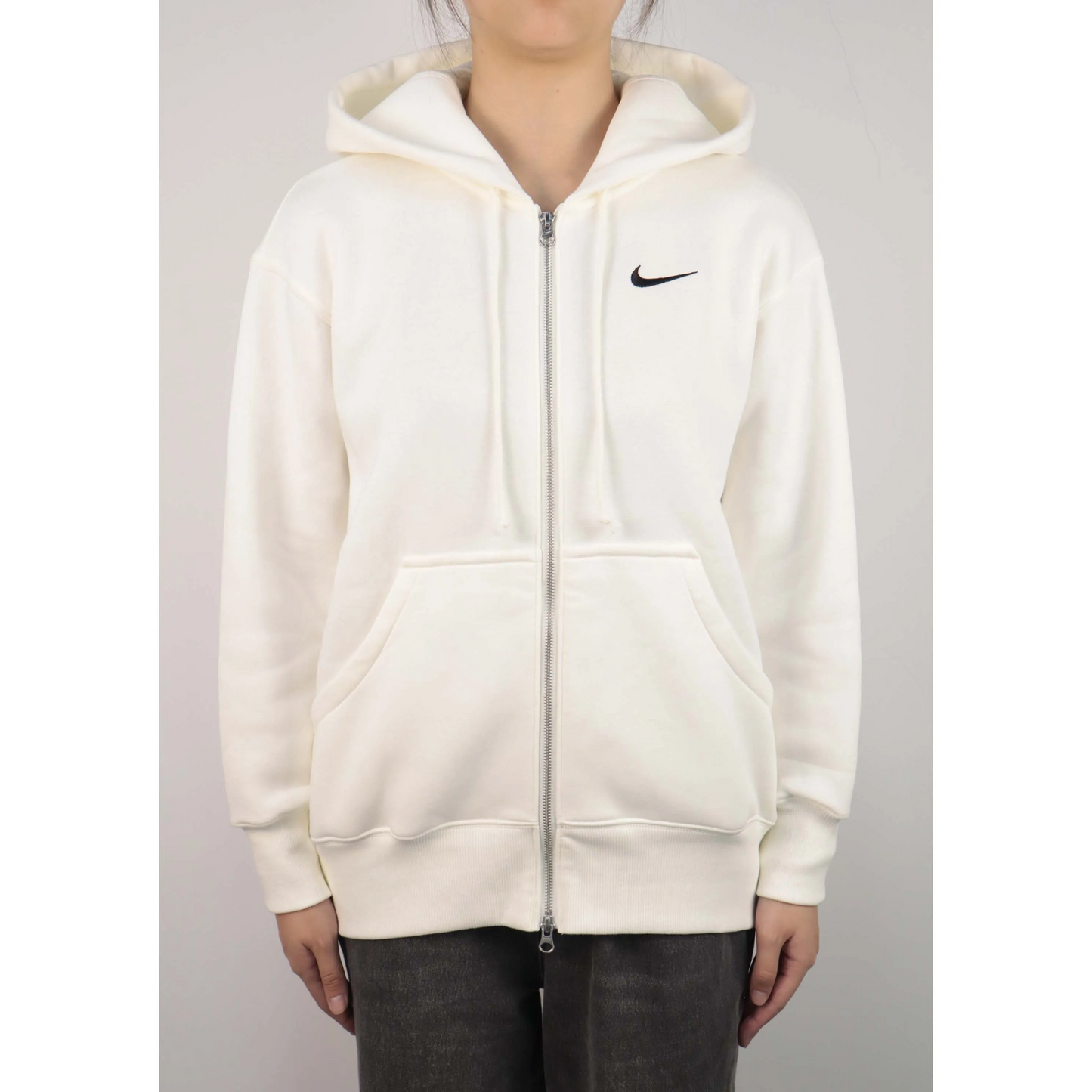 Custom Nike Sweatshirt White With Small Nike Swoosh And Back Patch