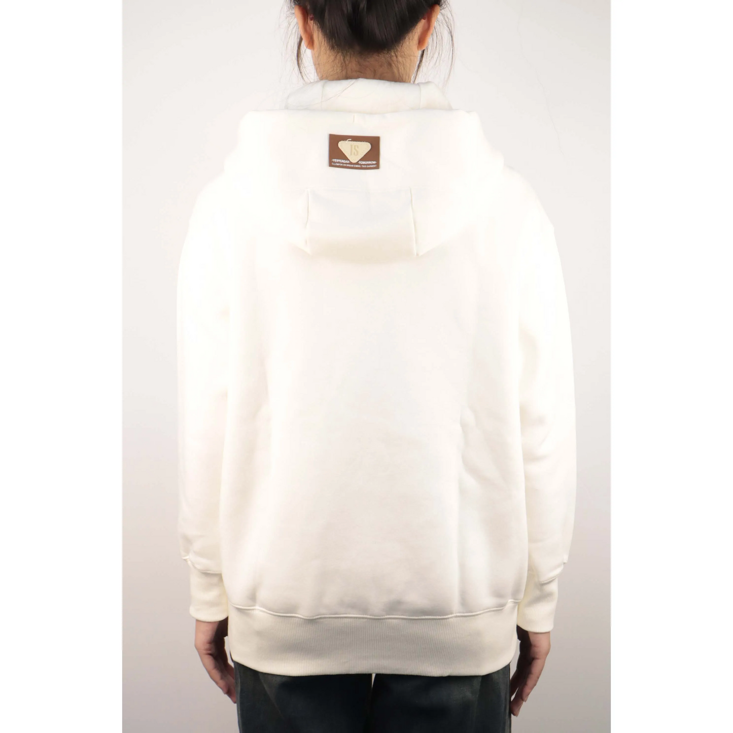 Custom Nike Sweatshirt White With Small Nike Swoosh And Back Patch
