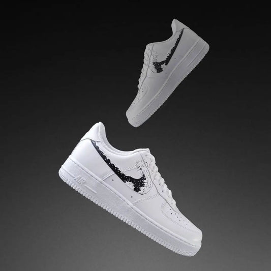 Deep Black Galaxy Star Texture Custom AF 1s Shoes