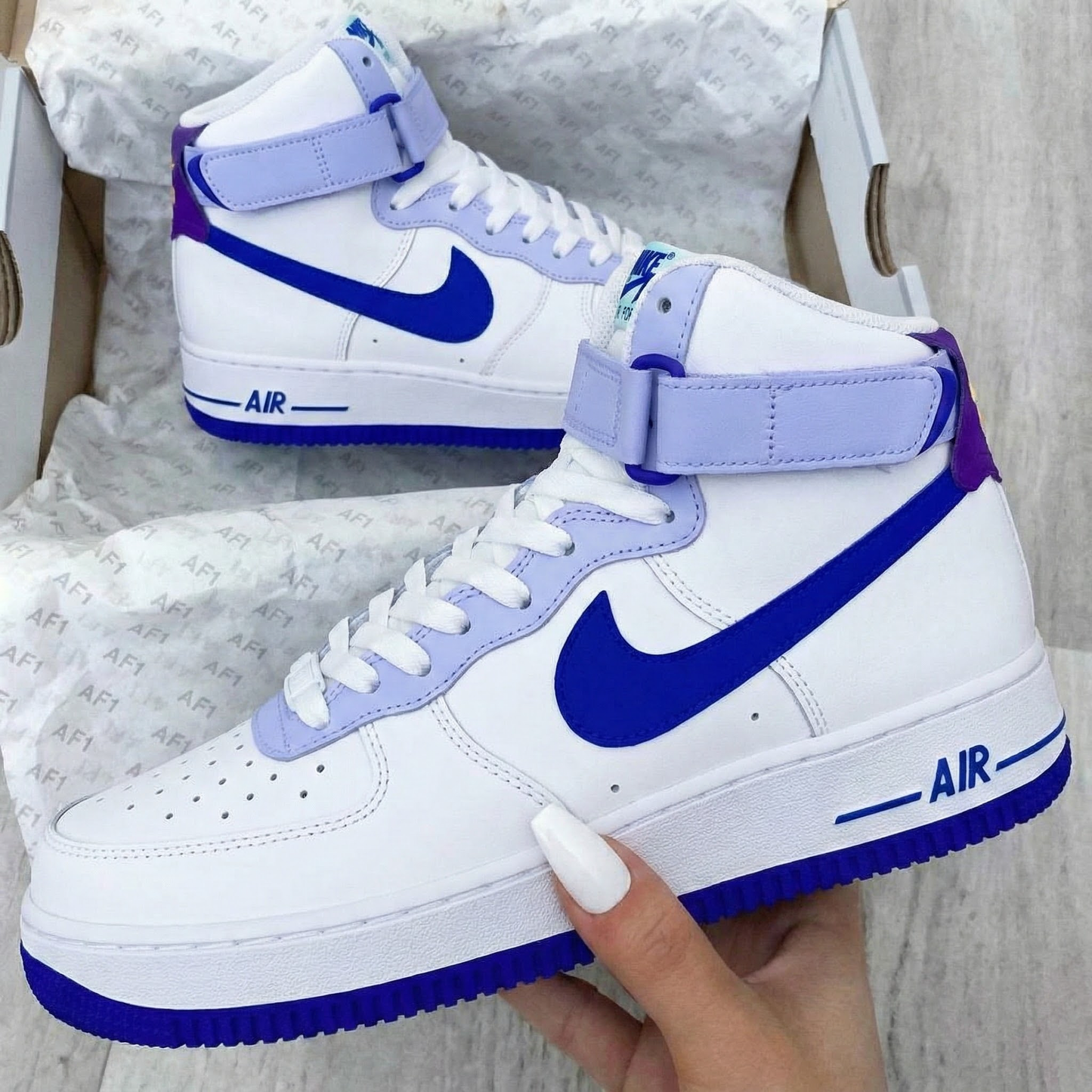 Dreamy Baby Purple Royal Blue Custom AF 1s Shoes