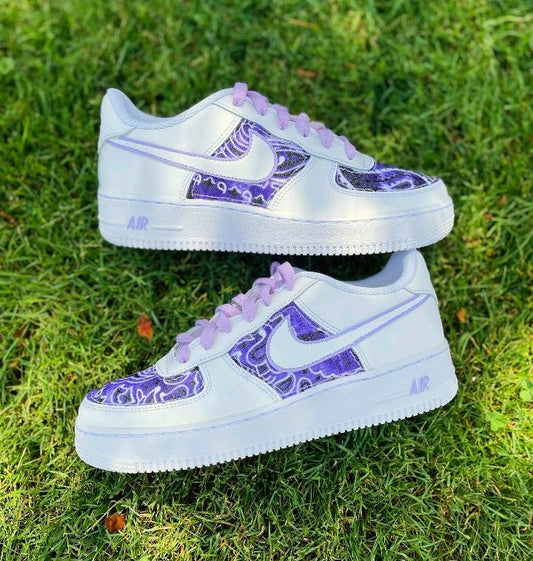 Dreamy Purple Paisley Custom AF 1s Shoes
