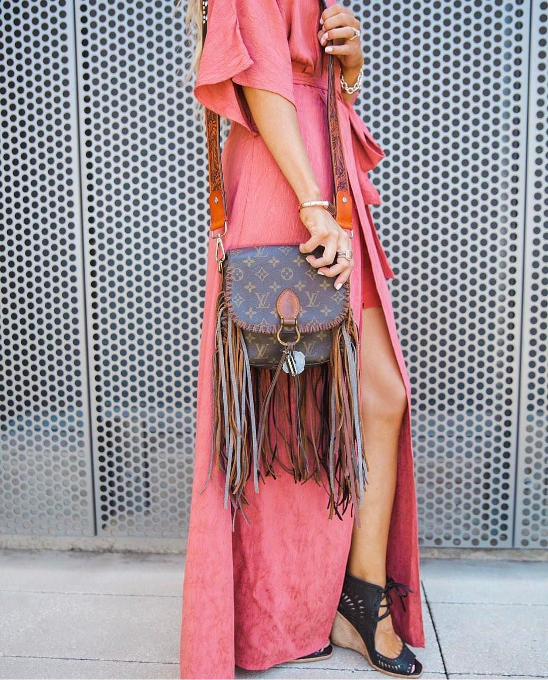Hand Painted Boho Fringe Custom Crossbody Purse