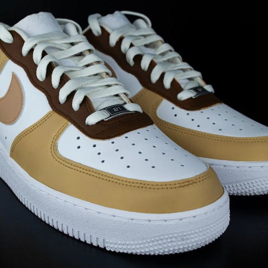 Earthy Tan with Deep Brown Custom AF 1s Shoes