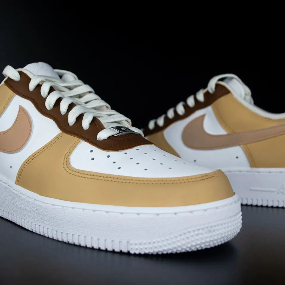 Earthy Tan with Deep Brown Custom AF 1s Shoes