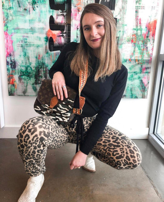 Hand Painted Custom Zebra Camo Shoulder Bag