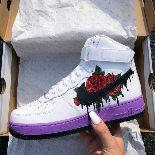 Enchanting Purple Rose Custom AF 1s Shoes