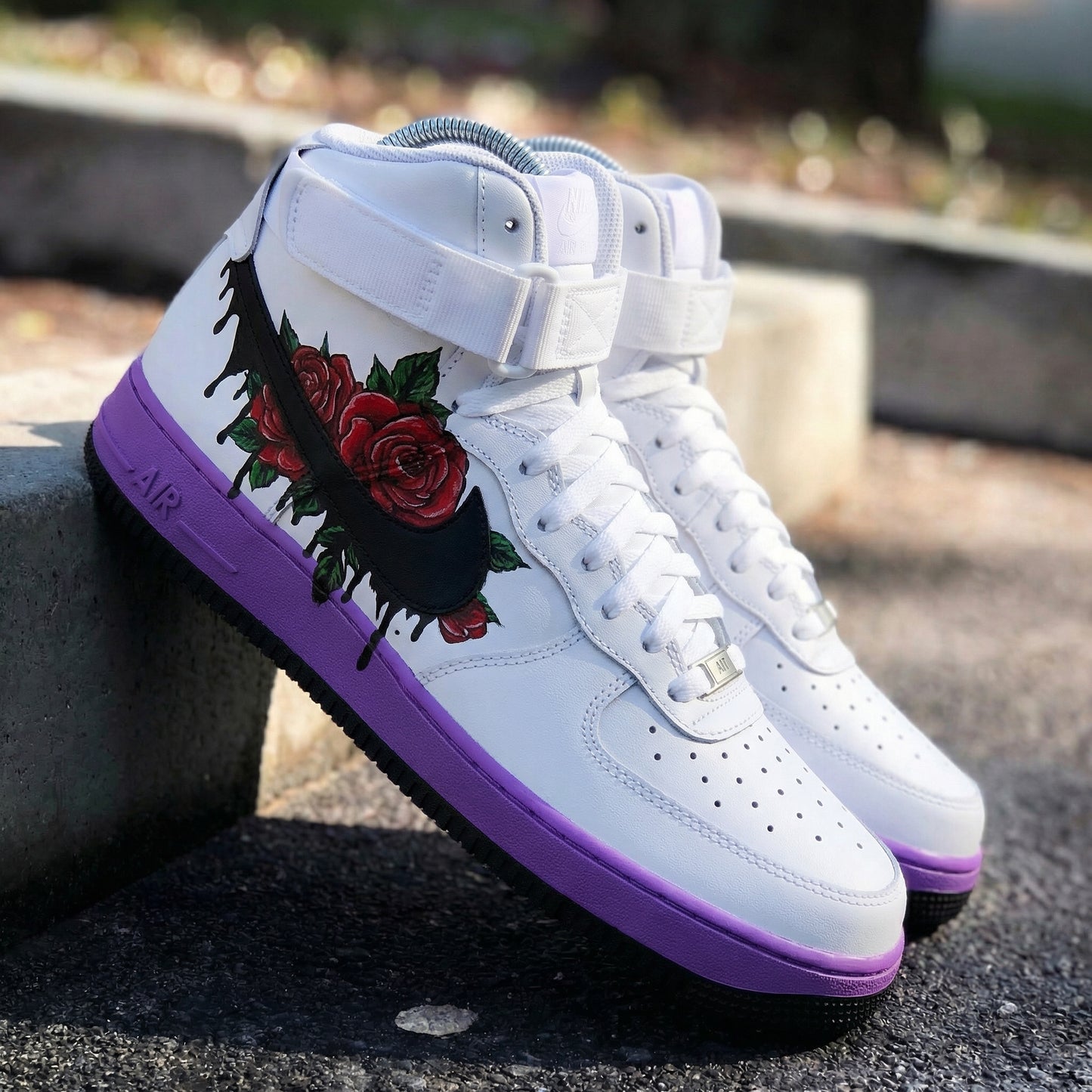 Enchanting Purple Rose Custom AF 1s Shoes