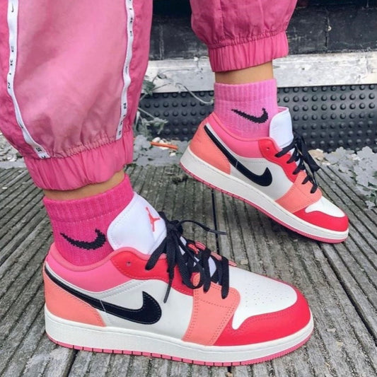 Pink Red Custom Sneakers Air Jordan 1 Low