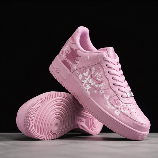 Hand Painted Pink Custom Air Force 1 Sneakers