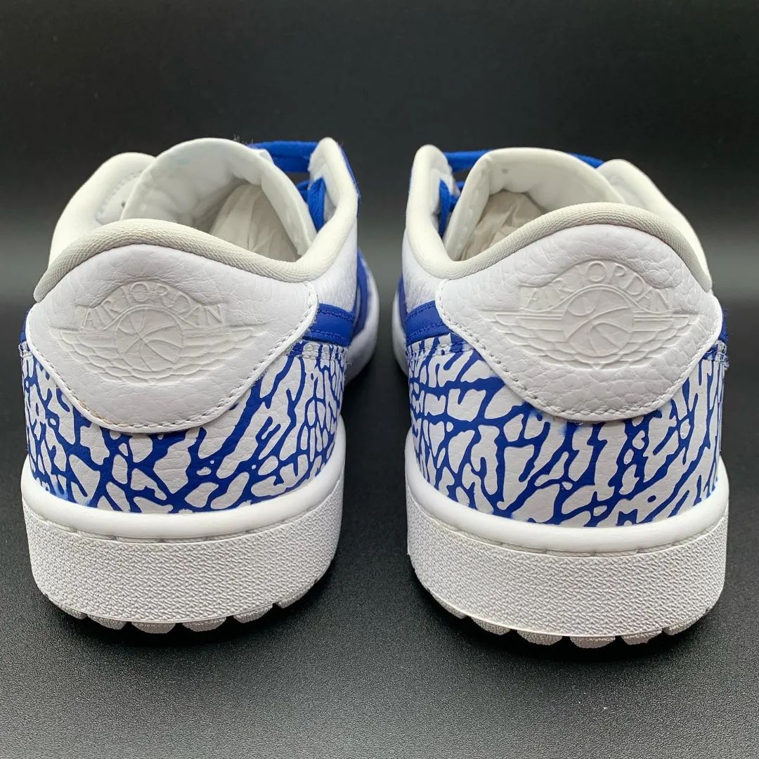 Fresh Blue Crackle Custom AJ 1s Shoes