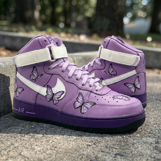 Gentle Lavender Butterflies Art Custom AF 1s Shoes