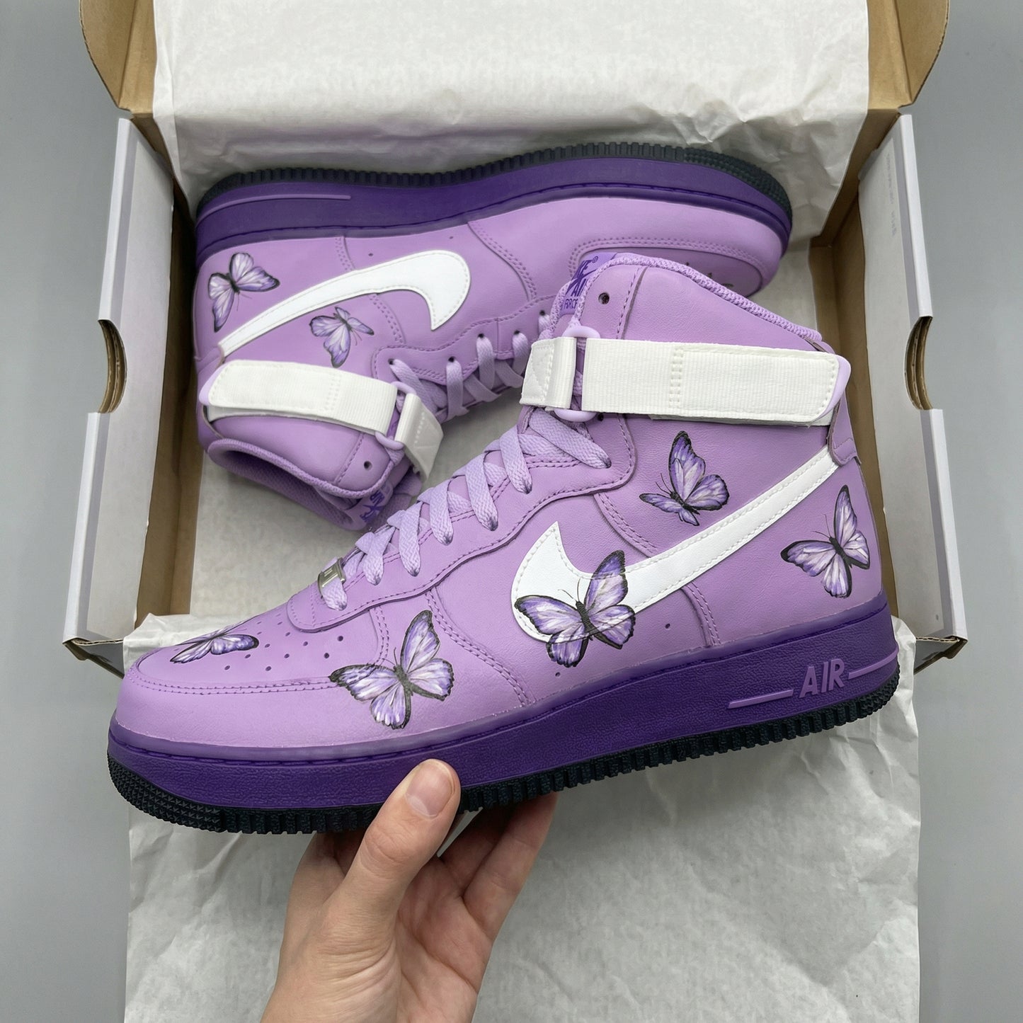 Gentle Lavender Butterflies Art Custom AF 1s Shoes