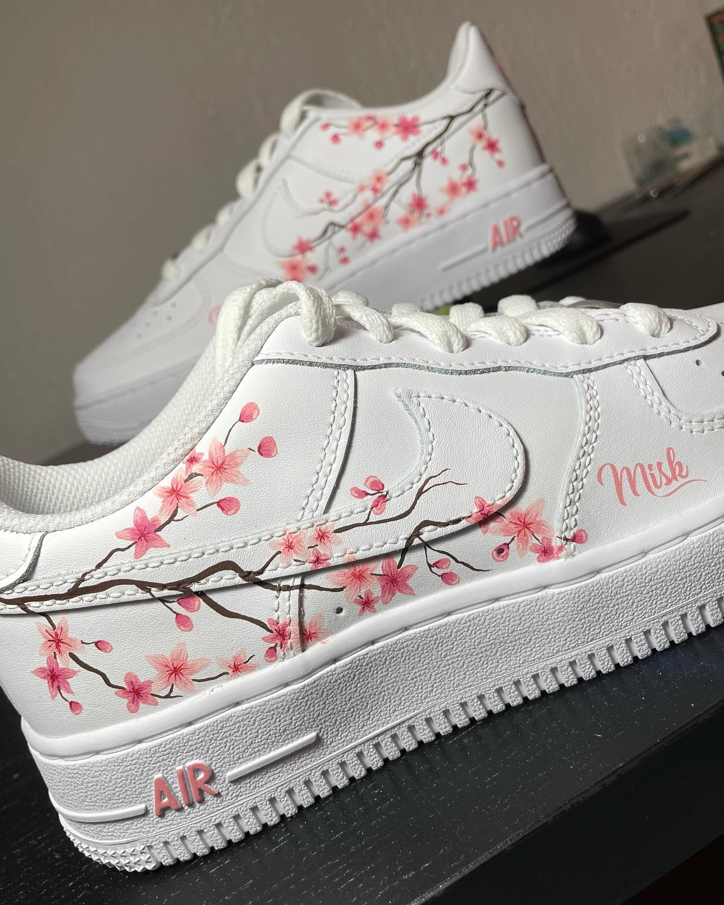 Gentle Pale Pink Cherry Blossom Custom AF 1s Shoes
