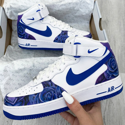 Gentle Purple Blue Rose Custom AF 1s Shoes