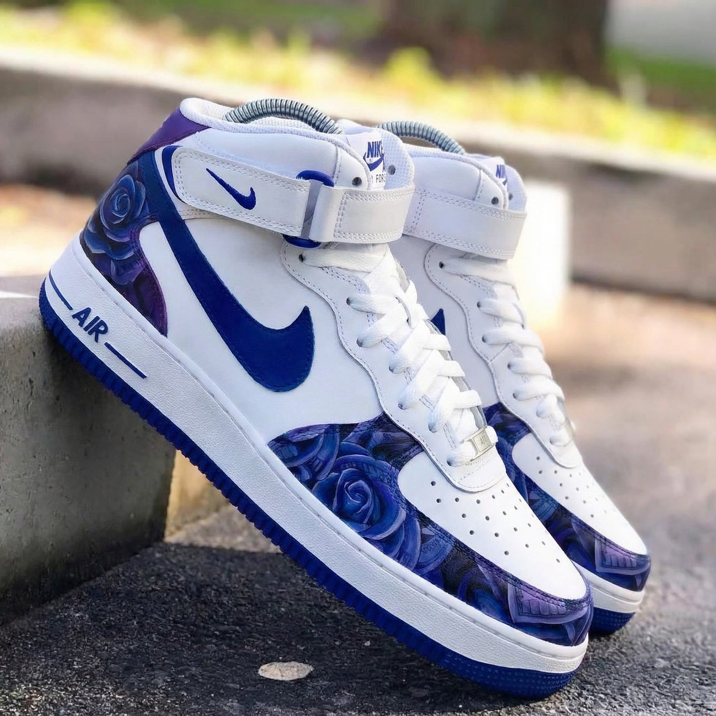 Gentle Purple Blue Rose Custom AF 1s Shoes