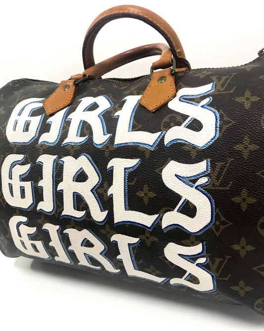 Hand Painted Custom Girls Print Fashion Handbag