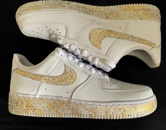 Gold Flecks with Speckled Effect Custom AF 1s Shoes