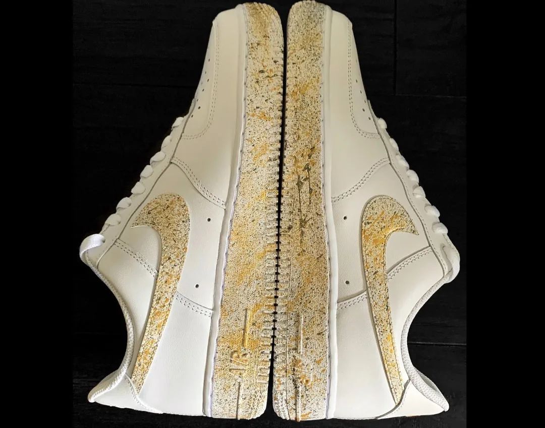 Gold Flecks with Speckled Effect Custom AF 1s Shoes