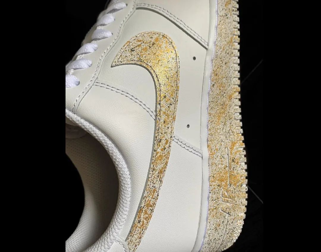 Gold Flecks with Speckled Effect Custom AF 1s Shoes