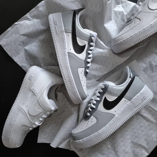 Gray Black Dual Tone Custom AF 1s Shoes