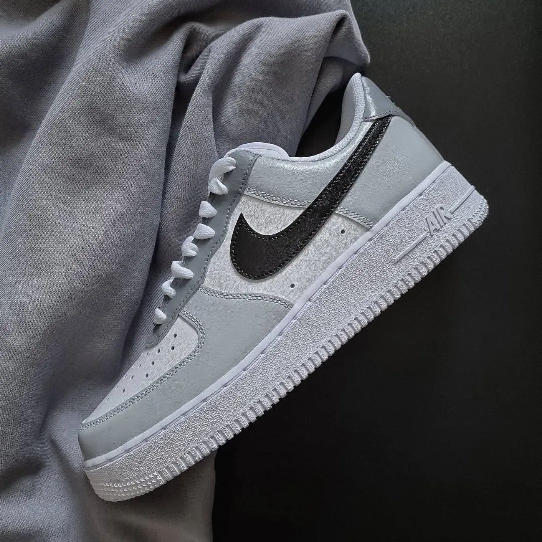 Gray Black Dual Tone Custom AF 1s Shoes