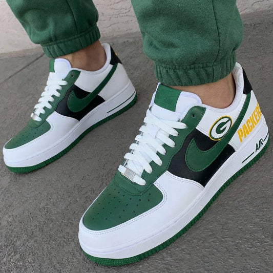 Green Black Packers G Logo Custom AF 1s Shoes