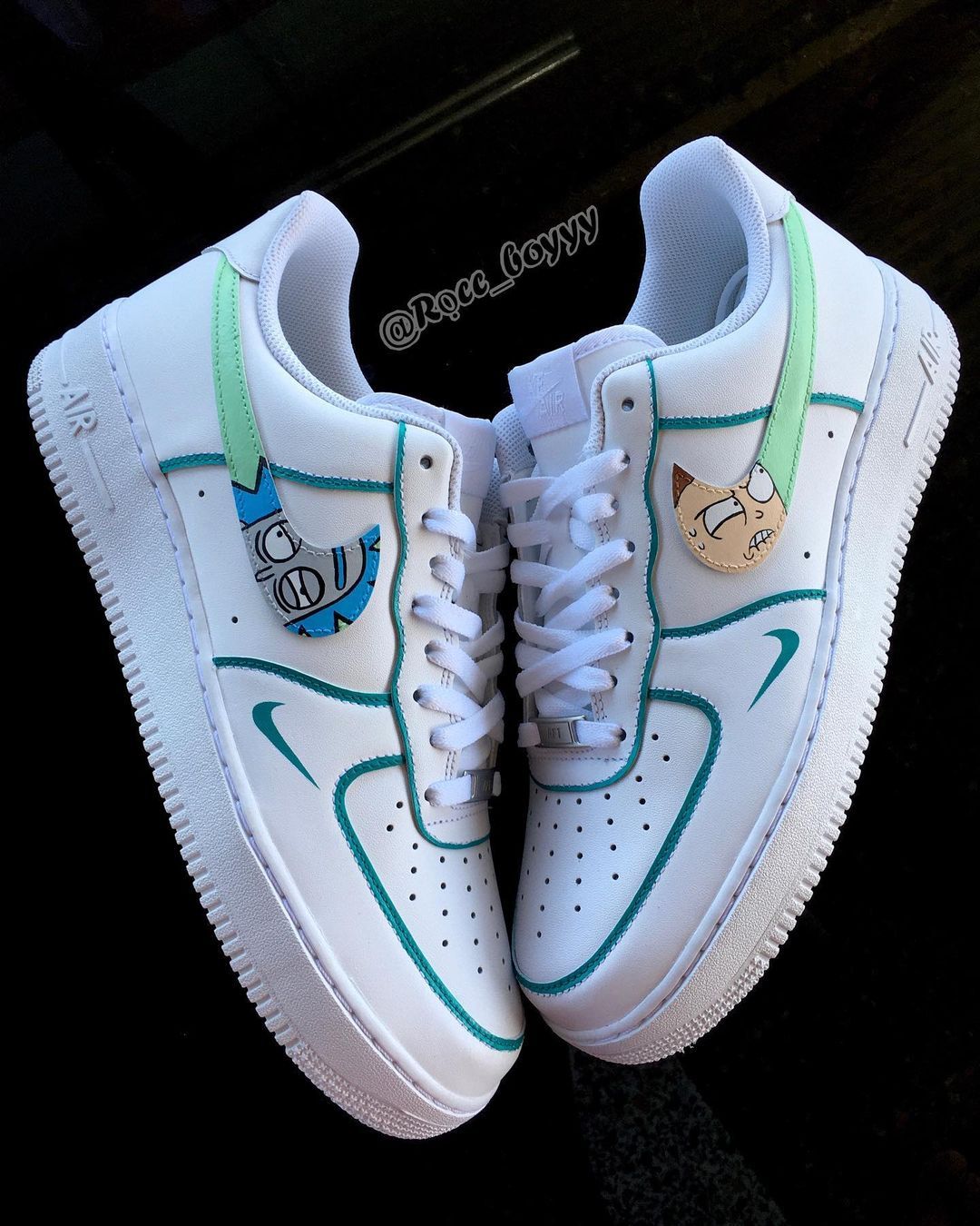 Green Cartoon Character Custom AF 1s Shoes