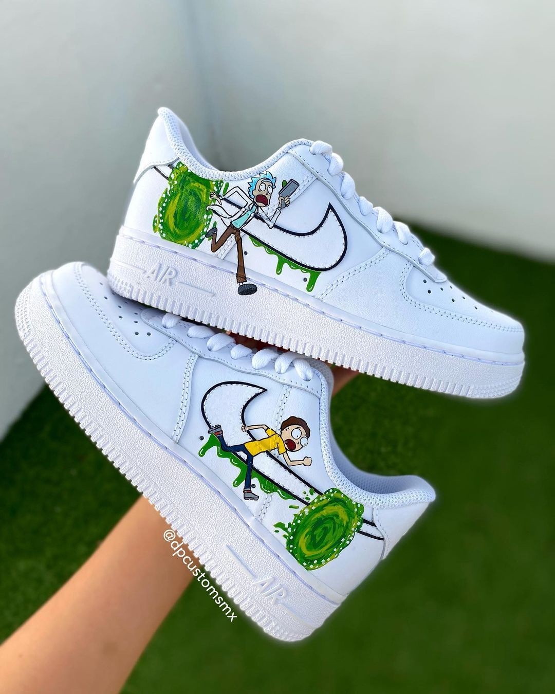 Green Rick And Morty Custom AF 1s Shoes